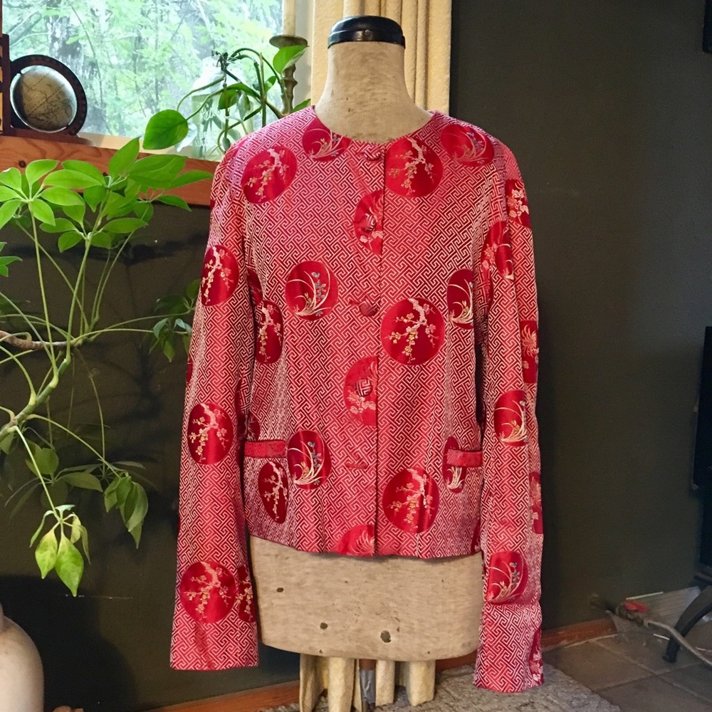 Vintage Gigi Clark Asian inspired silk blazer